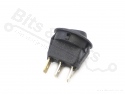 Switch rocker snap-in on/off round black with yellow LED indication